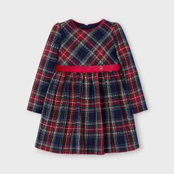 4911 – Vestito quadri cintura velluto bambina  –  Mayoral  –  4911