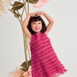 Vestito frange bambina  –  Abel & Lula  –  5064